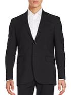 Yves Saint Laurent Solid Long Sleeve Wool Jacket