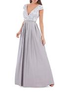 Js Collections Jacquard Pleated Gown