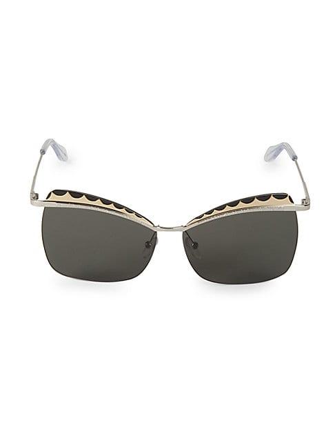 Alexander Mcqueen 60mm Scalloped Cat Eye Sunglasses