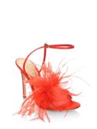 Gianvito Rossi Satin Feather Ankle-strap Sandals