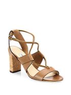 Jimmy Choo Margo 80 Cork-heel Leather Lace-up Sandals