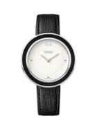 Fendi My Way Stainless Steel & Leather Strap Watch