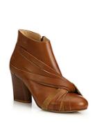 Maison Margiela Twisted Leather Stacked-heel Booties