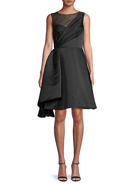 Theia Embellished Asymmetrical Cocktail Dress