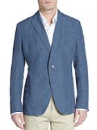 Armani Collezioni Blue/grey Linen Jacket