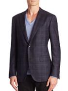 Pal Zileri Wool & Silk-blend Plaid Jacket