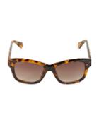 Balmain 52mm Square Tortoiseshell Sunglasses