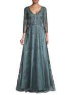 Theia Crystal Bead Embroidery Ball Gown
