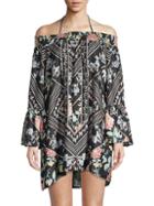 Nanette Lepore Floral Smocked Cover-up Tunic