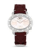 Fendi Stainless Steel Dual Dial Leather Strap Watch