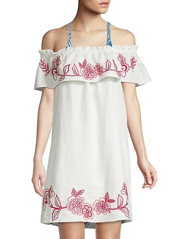 Parker Beach Embroidered Floral Cover-up Dress