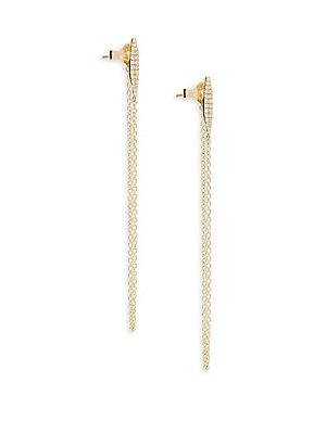 Ef Collection 14k Yellow Gold Marquis Thread Dangle & Drop Earrings