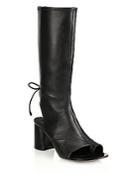 3.1 Phillip Lim Drum Tall Leather Open-toe Boots