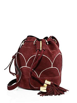 See By Chlo Vicki Patchwork Suede Small Bucket Bag