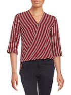Bailey 44 Intersection Striped Faux-wrap Top