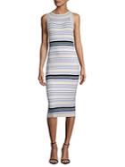J.o.a. Striped Sleeveless Midi Dress