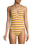 Solid And Striped The Heather Striped Terry One-piece Swimsuit