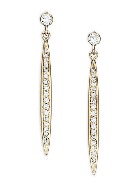 Nephora 14k Yellow Gold & Diamond Drop Earrings