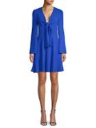 Diane Von Furstenberg Tie-front Bell-sleeve Mini Dress