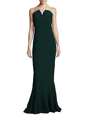 Brandon Maxwell Strapless Flared Gown