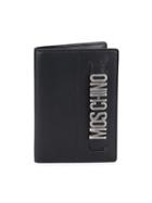 Moschino Logo Leather Bi-fold Passport Holder