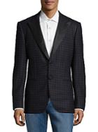 Kiton Regular Fit Houndstooth Wool Sportcoat