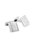 Zegna Square Sterling Silver Herringbone Box Cufflinks