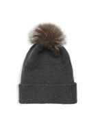 Portolano Fox Fur Pom Pom Cashmere Hat