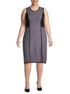 Calvin Klein Striped Sleeveless Knee-length Dress