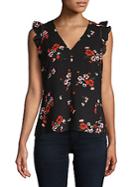 Rebecca Taylor Marguerite Floral-print Sleeveless Top