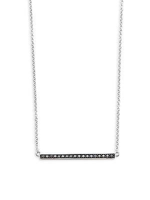 Nephora Black Diamond Bar Pendant Necklace