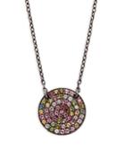 Adornia Fine Jewelry Mixed Tourmaline Disk Pendant Necklace