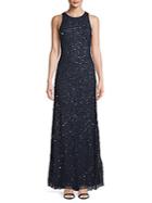 Adrianna Papell Sequined Crunchy Halter Dress