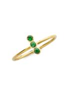 Legend Amrapali Tarakini 18k Gold Emerald Three-stone Ring