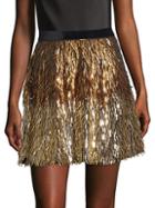 Alice + Olivia Cina Embellished Glitter Tassel Mini Skirt