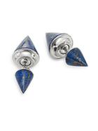 Vita Fede Classic Double Titan Lapis Earrings/silvertone