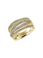 Effy 14k Yellow Gold & Diamond Multi Row Ring