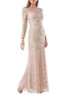 Js Collections Long-sleeve Lace Embroidered Gown