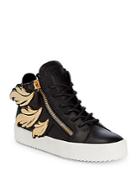 Giuseppe Zanotti Feather High-top Leather Sneakers
