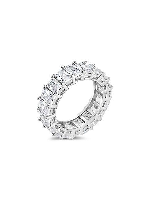 Sterling Forever Crystal And Sterling Silver Band Ring