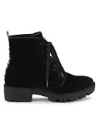 Kendall + Kylie Epic Lace-up Velvet Booties