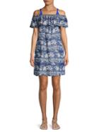 Tommy Bahama Tropical-print Off-the-shoulder Coverup Dress