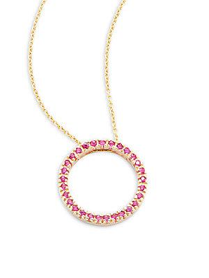 Effy Ruby & 14k Yellow Gold Pendant Necklace