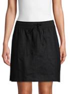 Pure Navy A-line Linen Skirt