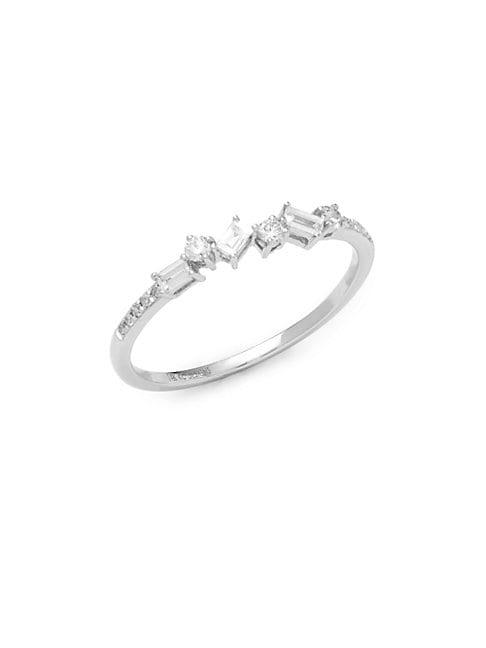 Kc Designs Stack & Style 14k White Gold & Baguette Diamond Ring