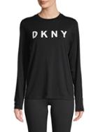 Dkny Sport Graphic Logo Cotton-blend Top