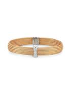 Alor 18k Rose Gold Stainless Steel Diamond Cable Cuff