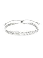 Saks Fifth Avenue Crystal And Sterling Silver Bracelet
