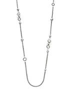 Majorica 8mm-12mm Grey Round Pearl Long Chain Necklace