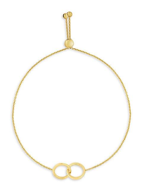 Saks Fifth Avenue 14k Yellow Gold Intertwined Circles Bolo Bracelet